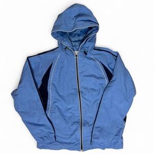 Vintage 90s Wilson Blue Colorblock Windbreaker Jacket Women’s L Retro Athleisure